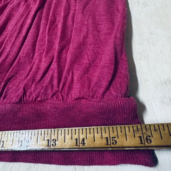 Olga Kapustina Womens Sleeveless Drape V-Neck Blouse Bordeaux Rayon & Spandex Si - Picture 7 of 7